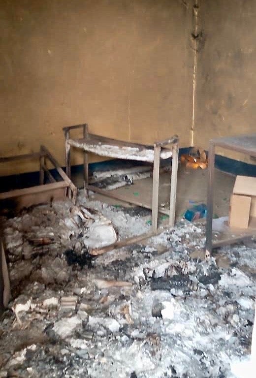 A destroyed classroom 
