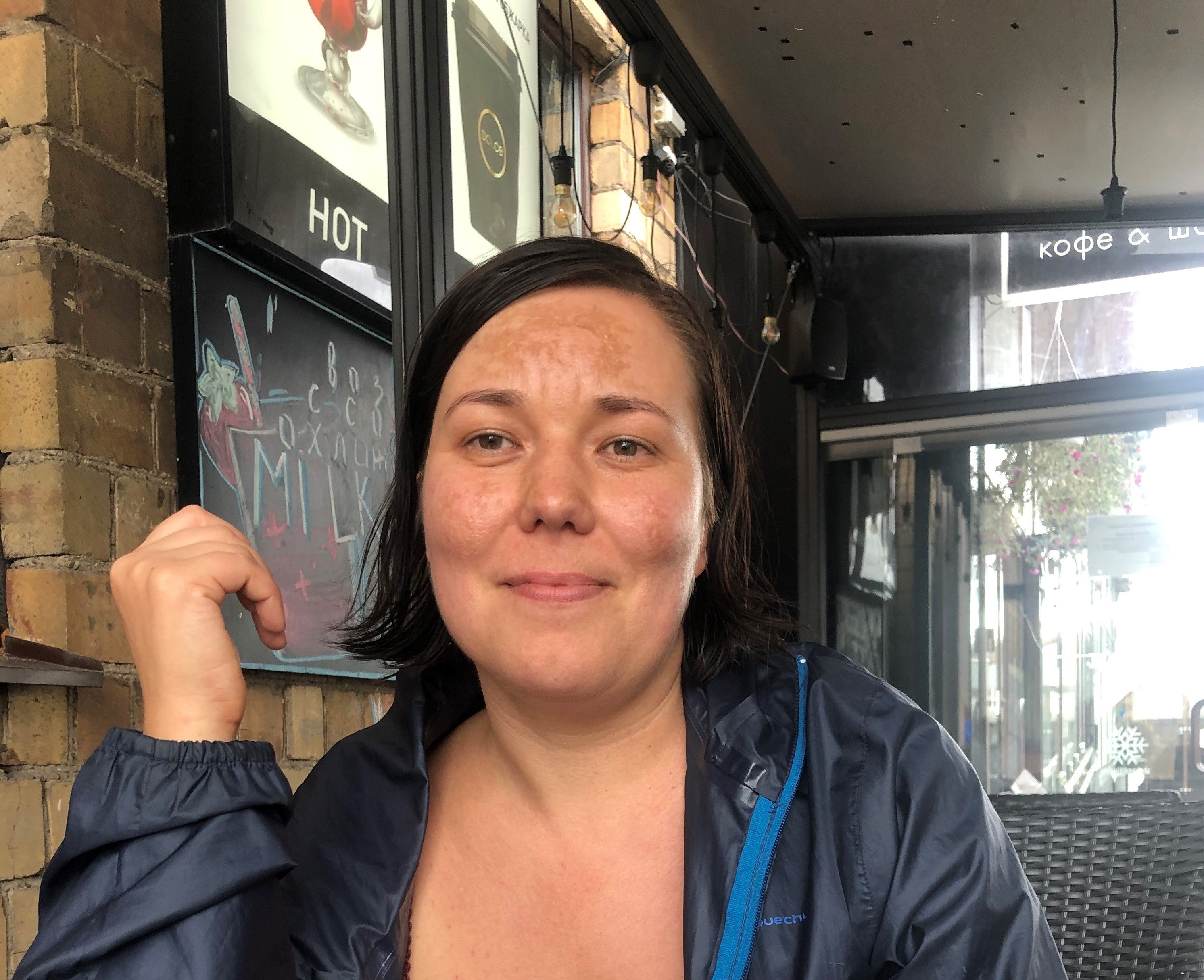Katya (Ekaterina) Novikova several hours after her release from detention. Minsk, August 12, 2020.
