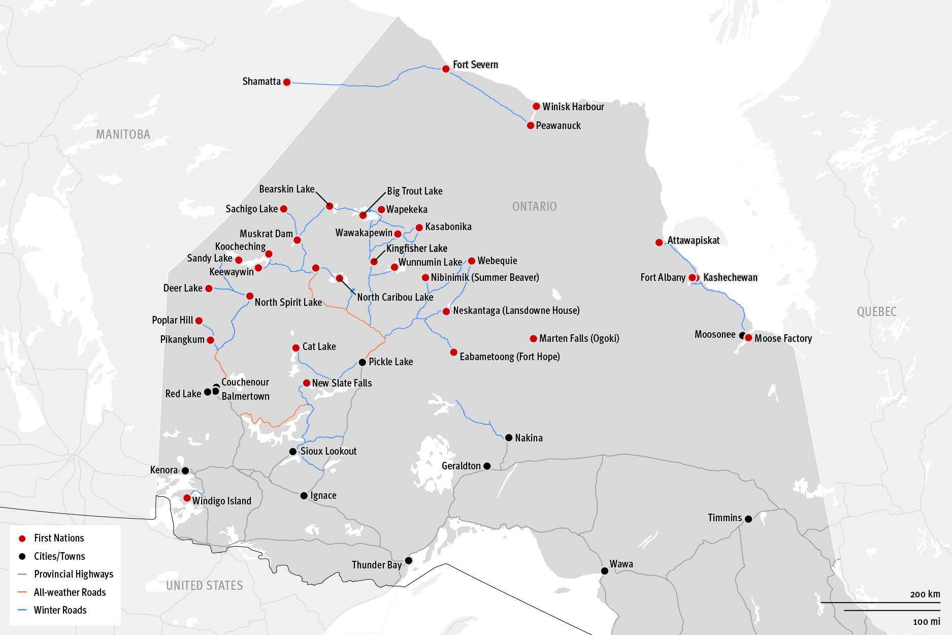 A map of Ontario