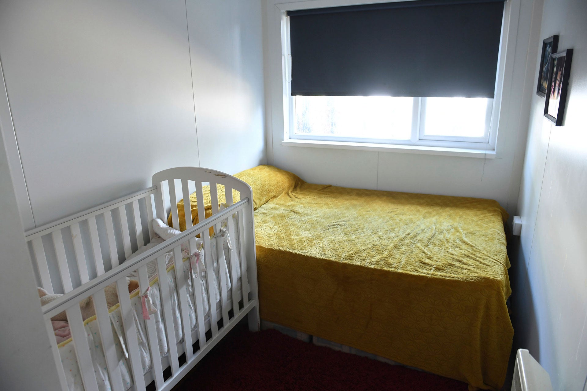 The interior of accommodation in Marston Court on Bordars Walk in Hanwell, west London, where converted shipping containers have been re-purposed for use as temporary accommodation, August 20, 2019. 