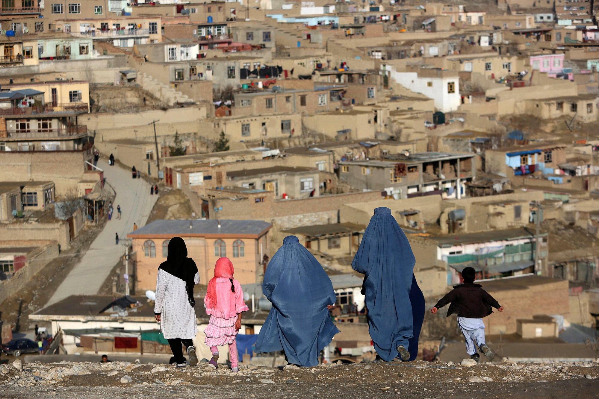 Women walking Nadir Khan Overlooking Kabul womens rights us withdrawl