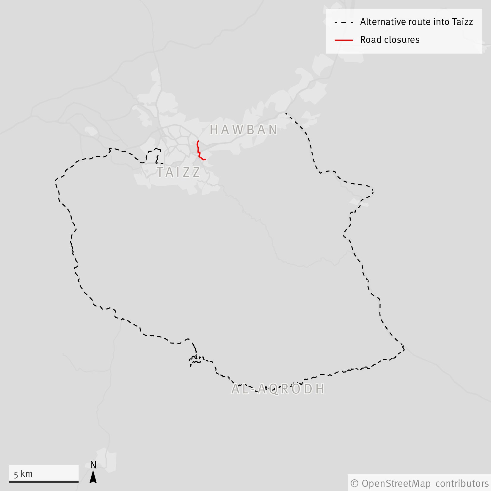 Taizz Roads Map