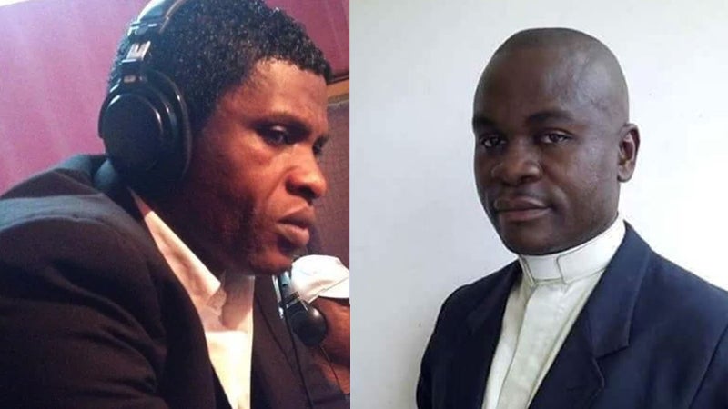 Martinez Zogo, right, and Jean Jacques Ola Bebe, left. 