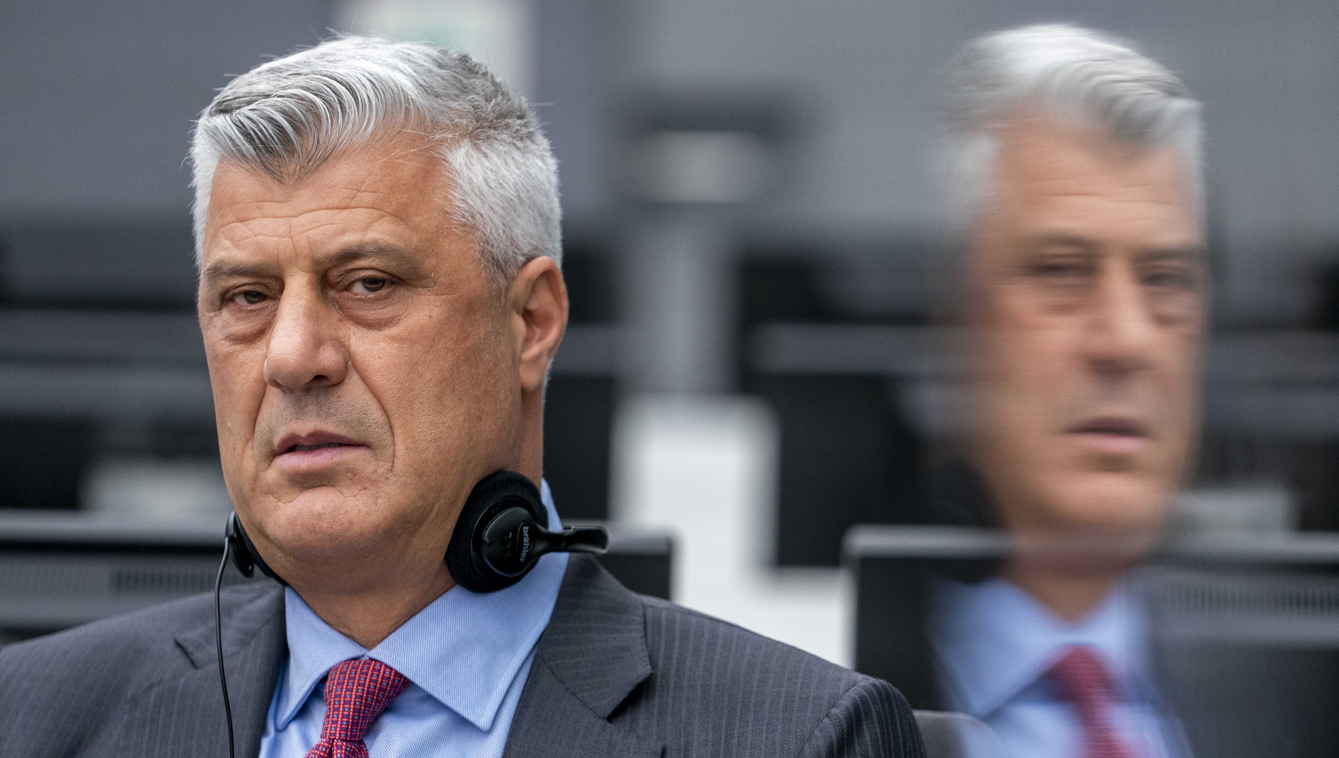 Bivši kosovski predsednik Hašim Tači pred Specijalizovanim većima Kosova u Hagu 9. novembra 2020.