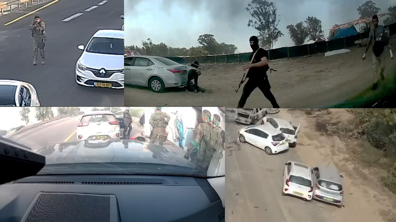 Images d’attaques menées par le Hamas dans le sud d’Israel le 7 octobre 2023, extraites de vidéos filmées par des caméras de voitures («dashcam »).