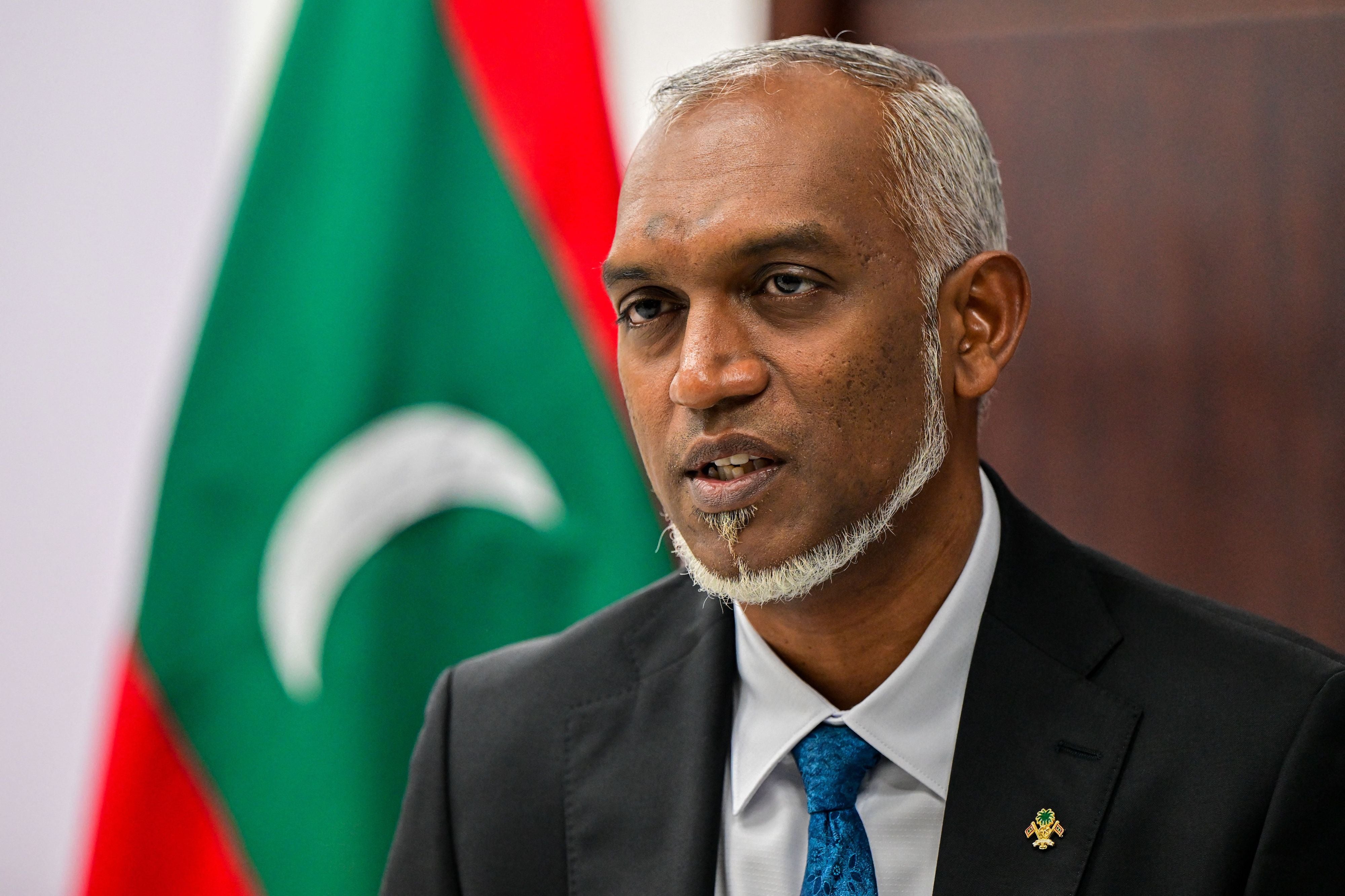  The incoming president of the Maldives, Mohammed Muizzu, during an interview in Malé, November 13, 2023.