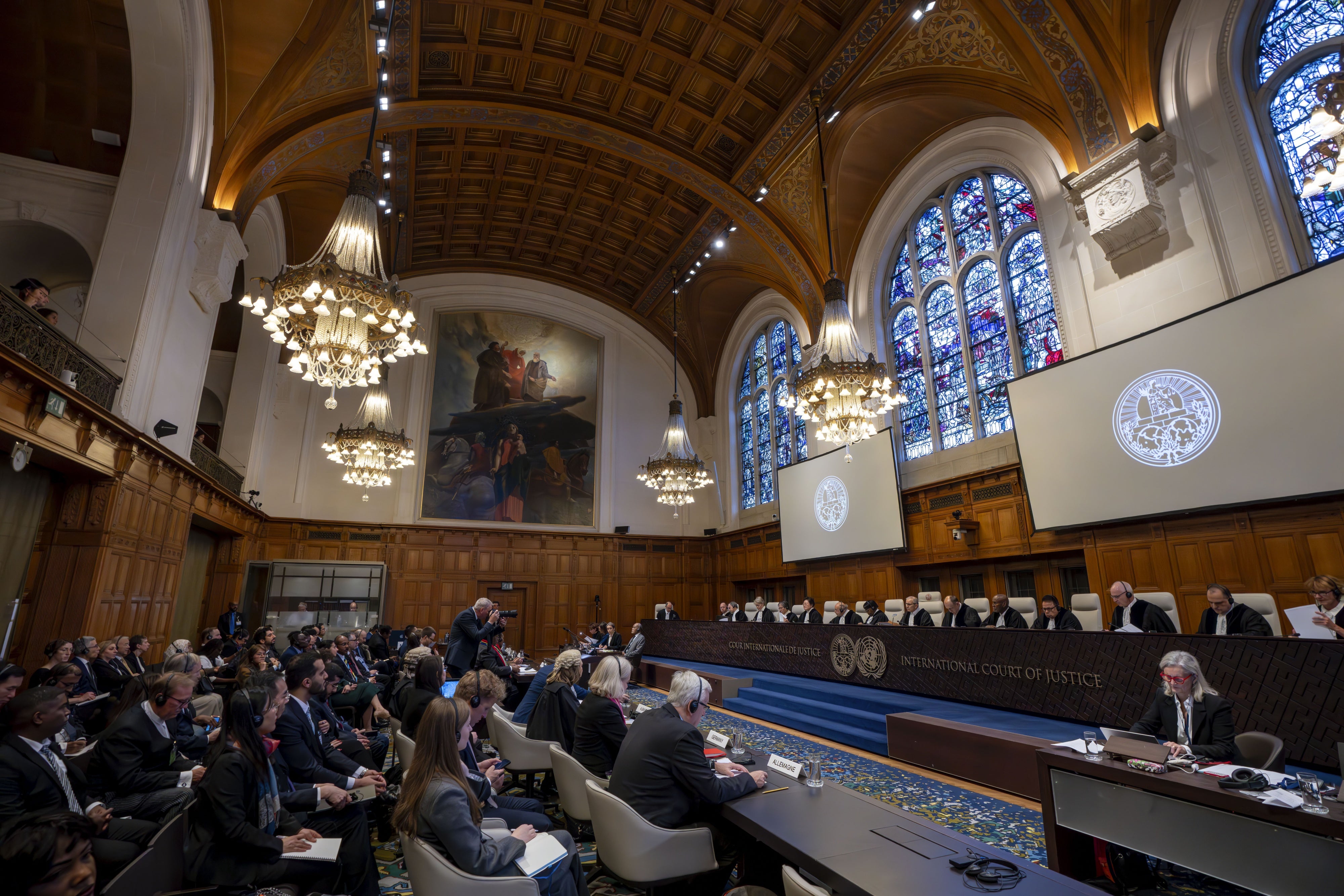 Une audience concernant les obligations juridiques des pays en matière de lutte contre le changement climatique, tenue à la Cour internationale de justice à La Haye, aux Pays-Bas, le 2 décembre 2024.