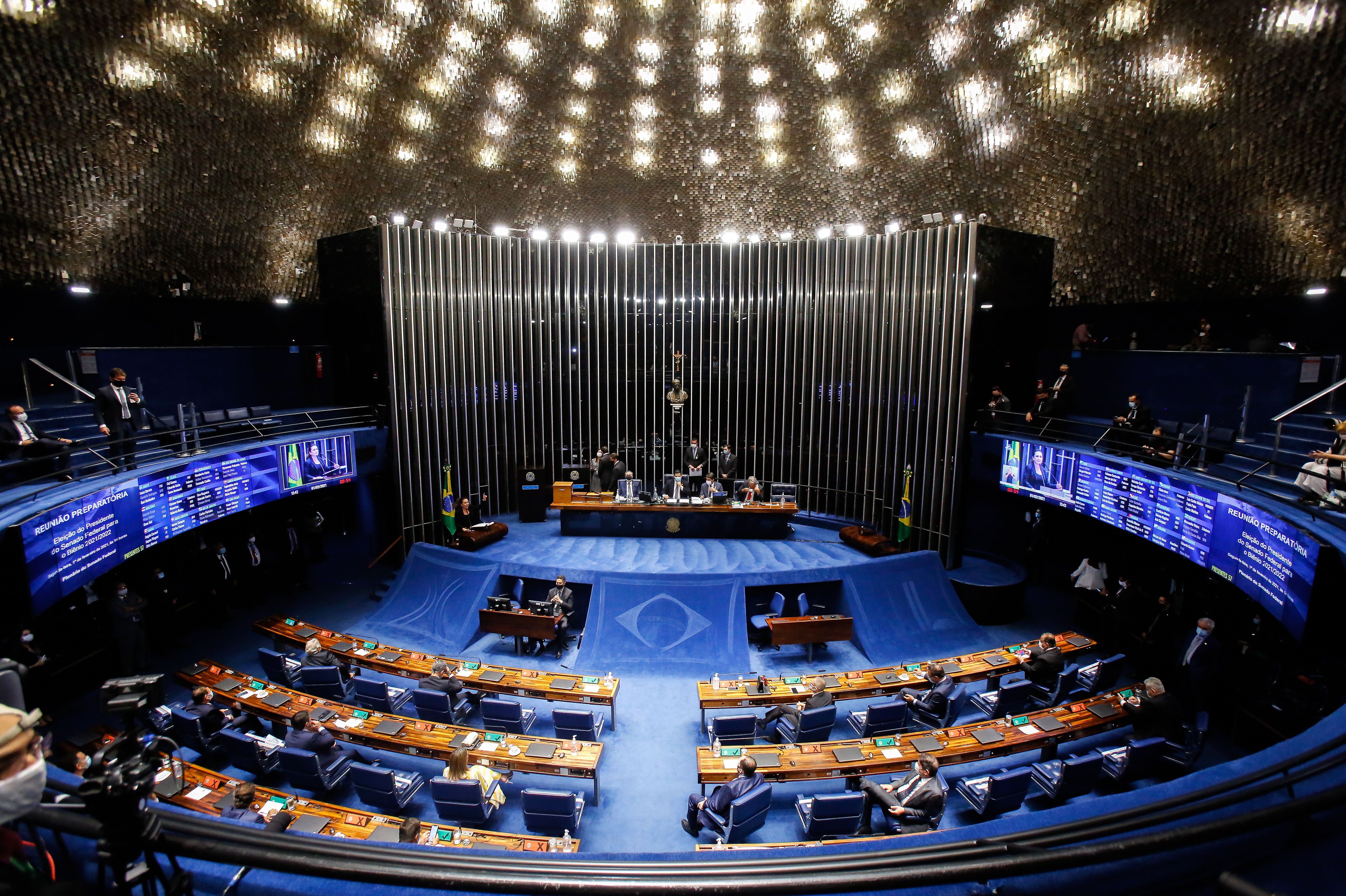 Une session du Sénat brésilien dans la capitale, Brasilia, le 1er février 2021. 