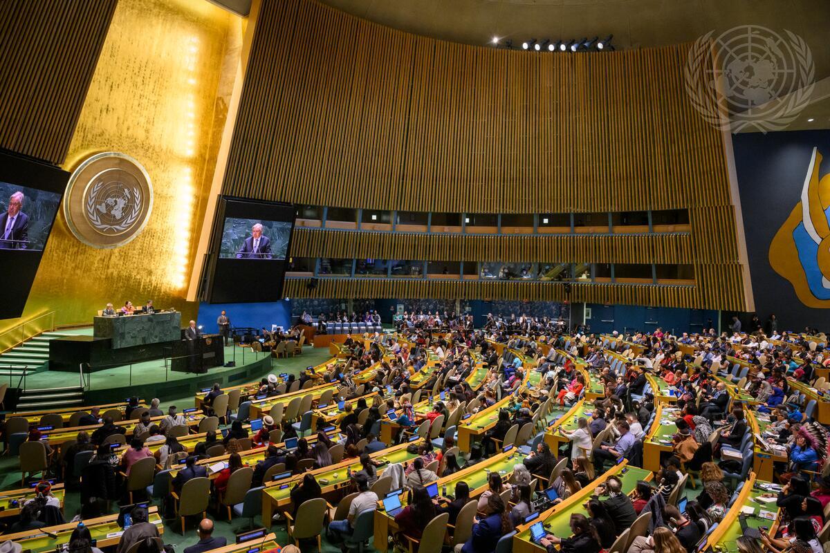 Der Saal der Generalversammlung der Vereinten Nationen in New York City, New York, USA, 21. April 2025.