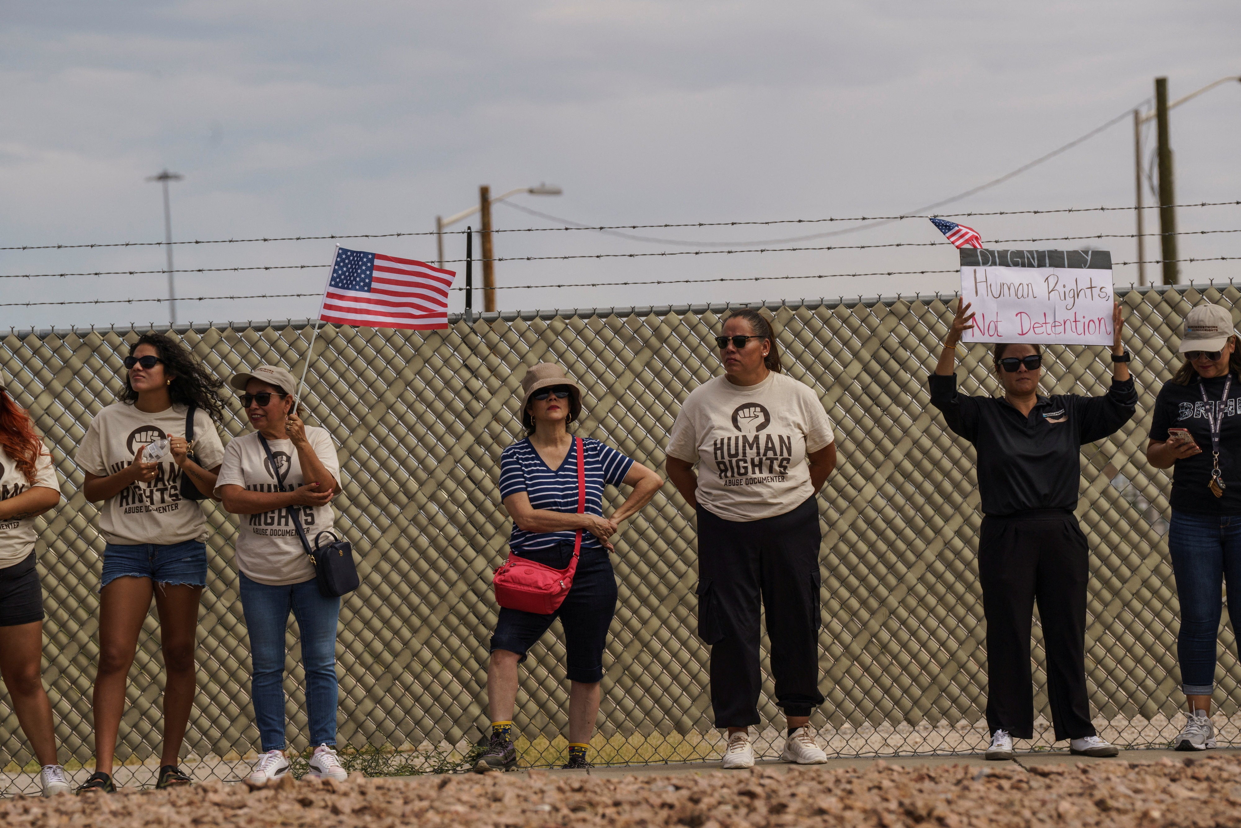 Protesters opposing mass deportations