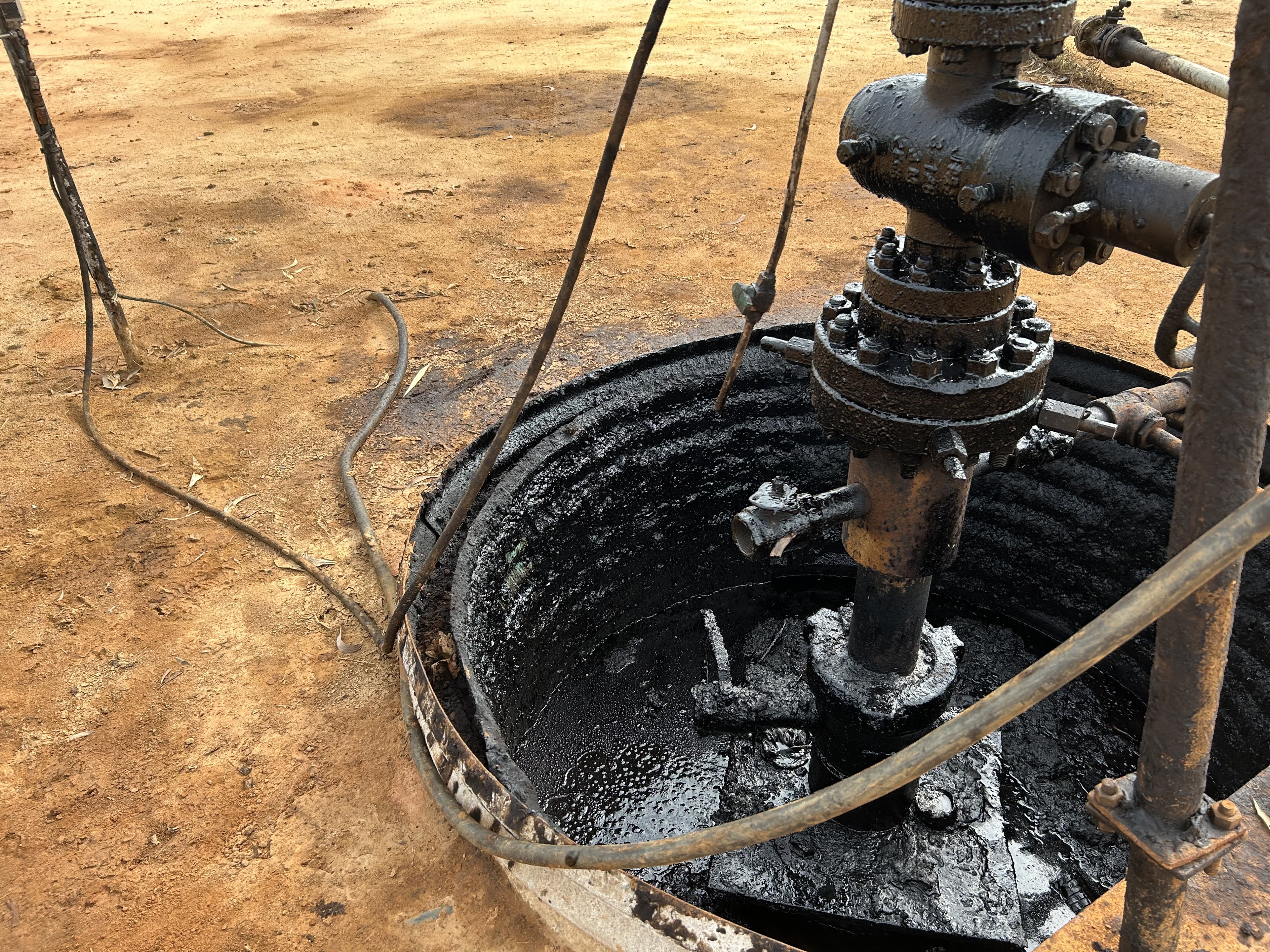 Oil well near Tshiende, Democratic Republic of Congo.