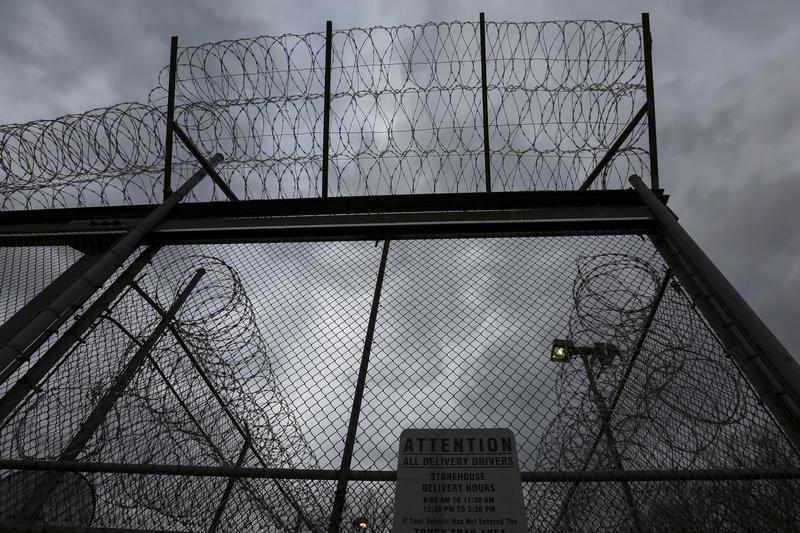 The front gate is pictured at the Taconic Correctional Facility in Bedford Hills, New York April 8, 2016.