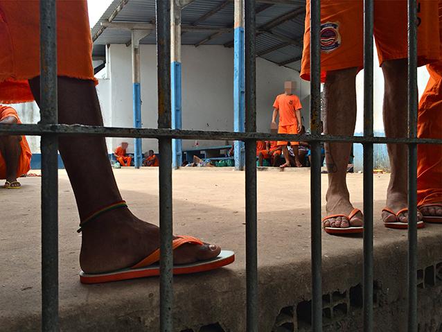 Patio de la Casa de Detenção (Cadet), una de las unidades del complejo penitenciario de Pedrinhas. 