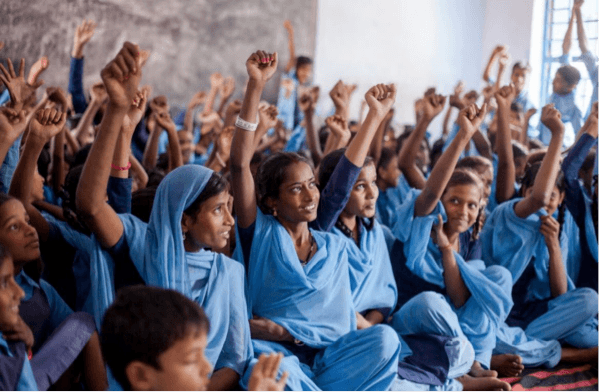 Girls in India during a hygiene training as part of the Great WASH Yatra. Himanshu Khagta, WASH United, 2012