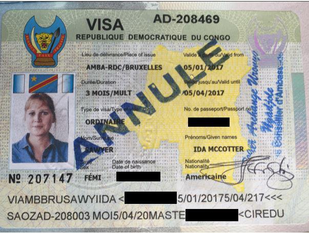 Ida Sawyer’s annulled visa.