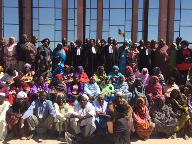 Victimes et avocats au procès des agents de l’appareil répressif du régime Habré, N'djaména, Tchad, janvier 2015.