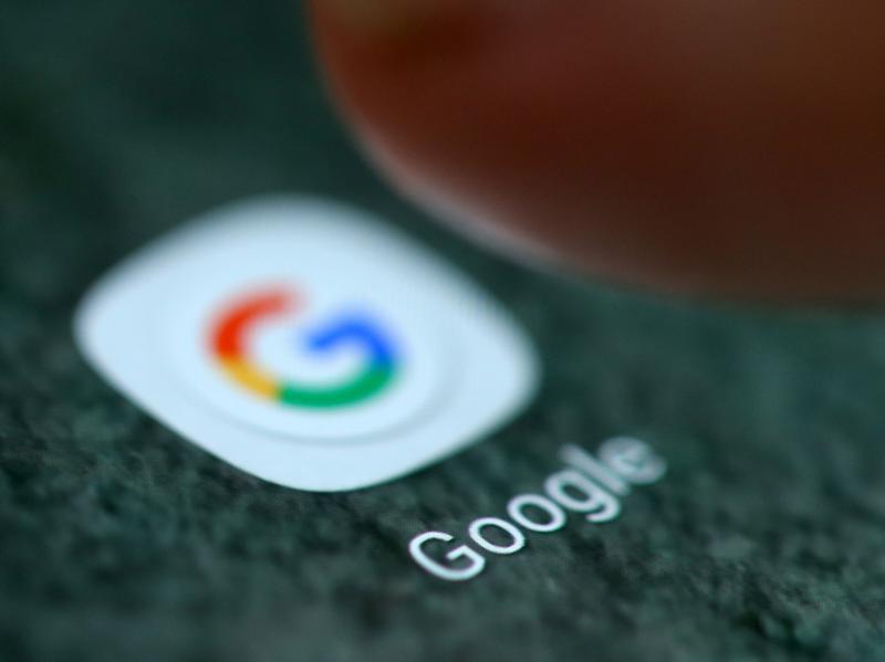 The Google app logo is seen on a smartphone in this picture illustration taken September 15, 2017.