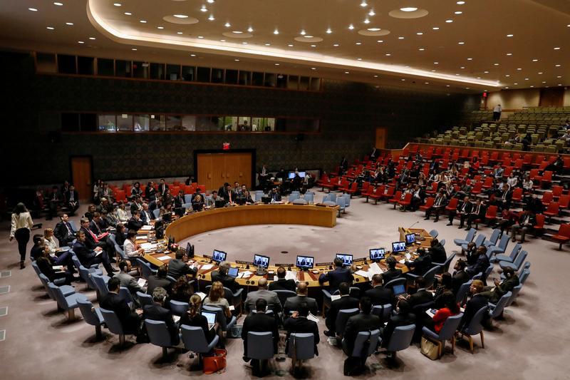 The United Nations Security Council meets on Syria at the U.N. headquarters in New York, U.S., May 16, 2018.