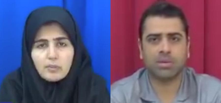 تصویر پخش اعترافات احتمالا اجباری سپیده قلیان و اسماعیل عبدی از شبکه 2 خبرگزاری جمهوری اسلامی ایران.