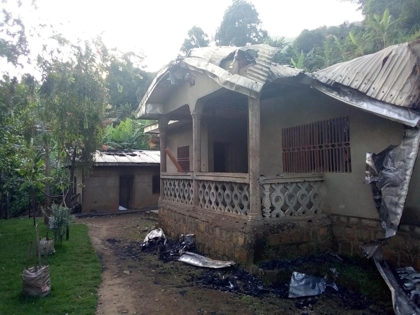 House burnt in Abuh (North-West region) by security forces on November 19, 2018.