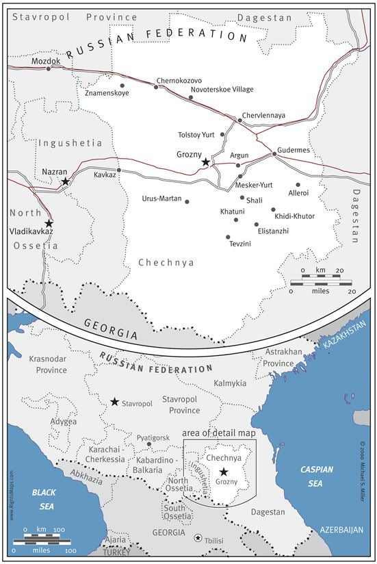 Map of Chechnya 