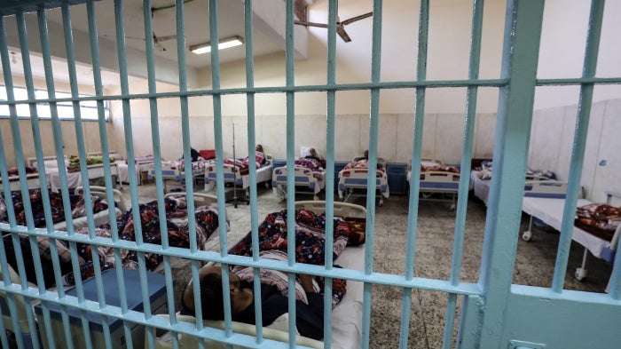 Inmates receiving medical treatment at the clinic of Borg el-Arab prison near Alexandria, Egypt, November 20, 2019.