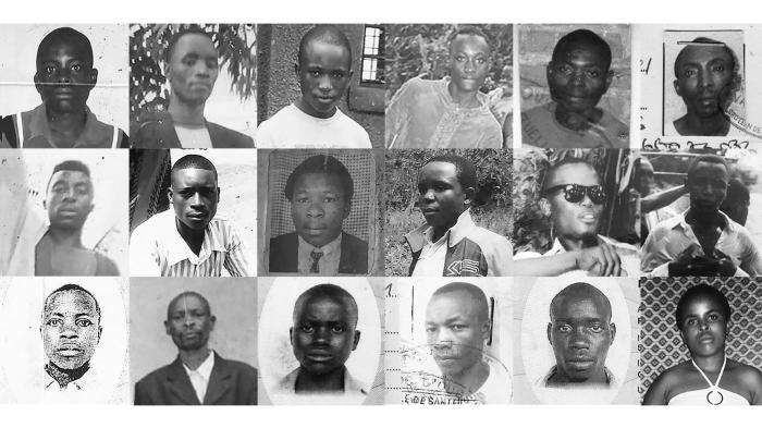 Cover showing faces of people who have been executed in Rwanda for petty crimes. (in French)