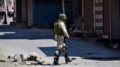 Soldier in street