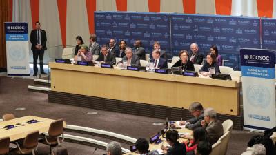 The United Nations Economic and Social Council (ECOSOC) meets at the UN Headquarters in New York, February 27, 2018.