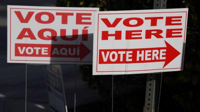 A polling location on the first day of early in-person voting, Coral Springs, Florida, October 24, 2022. 