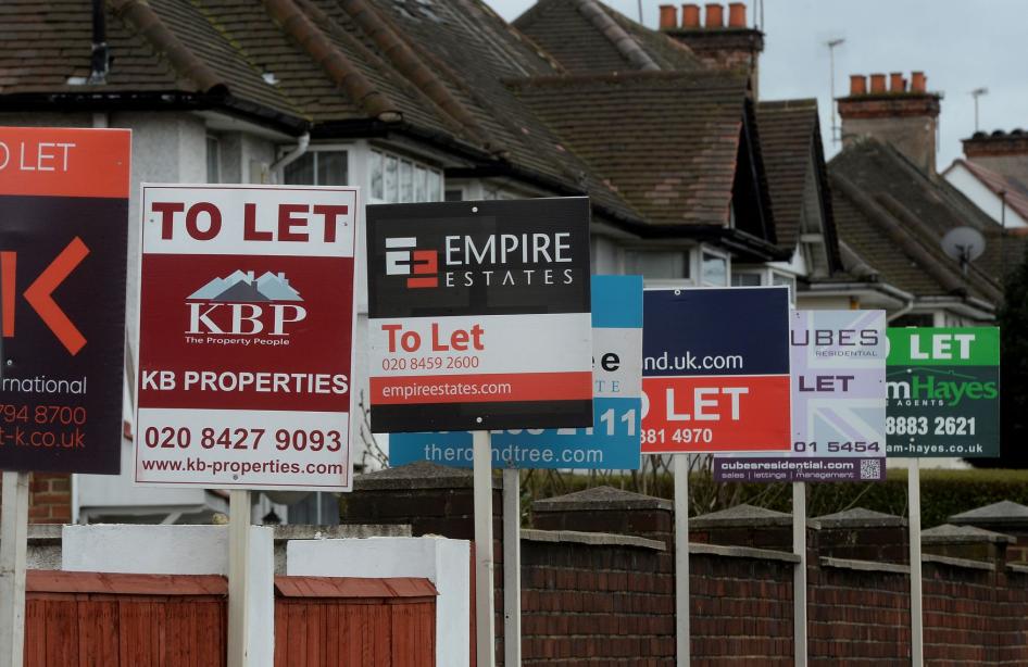 Letting agents boards in London, March 2016. 
