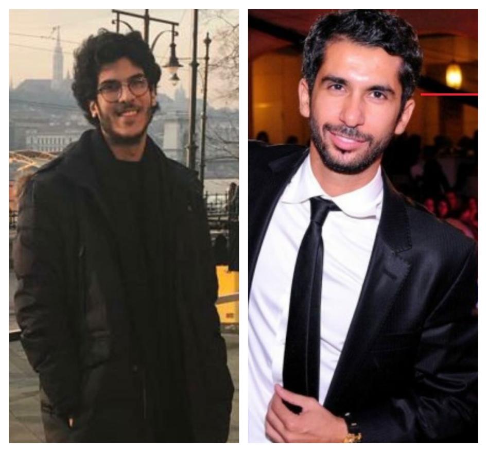 سيف بدور (21 سنة) إلى يسار الصورة وأحمد الجنزوري (40 سنة) إلى يمين الصورة. 