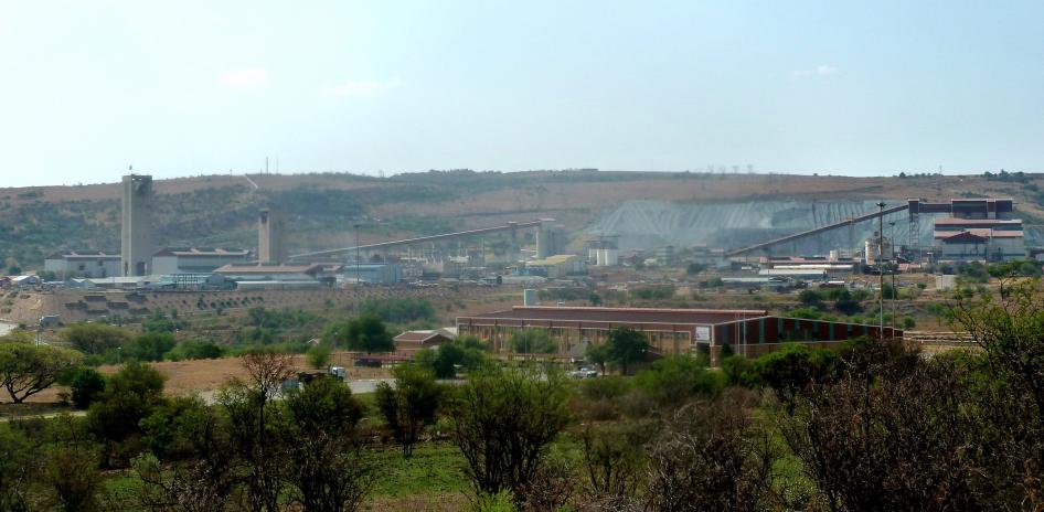 Exterior shot of a mine in a rural area