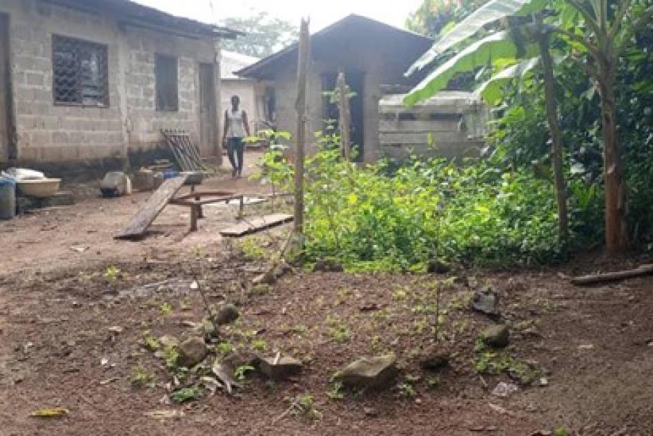 The grave of 34-year-old Ojong Thomas Ebot killed by soldiers in the forest surrounding Ebam on March 1, 2020.