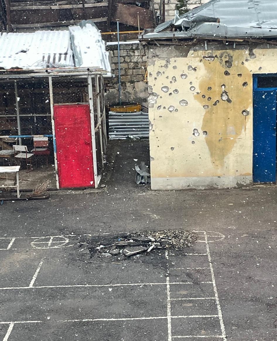 Damage to a schoolyard