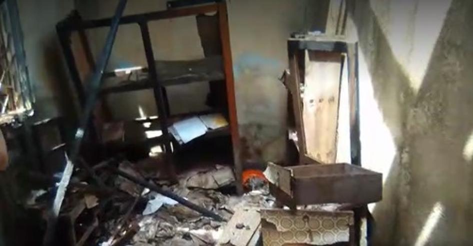 Damage to a school office