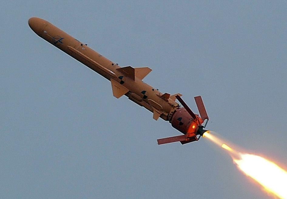 A cruise missile in flight