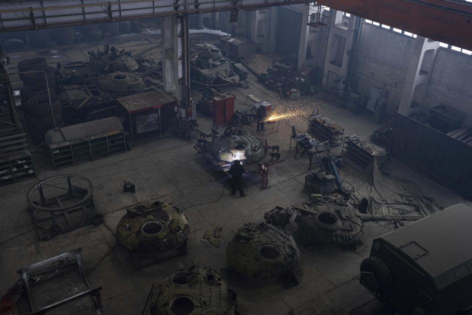 Overhead view of the inside of a mechanical repair plant