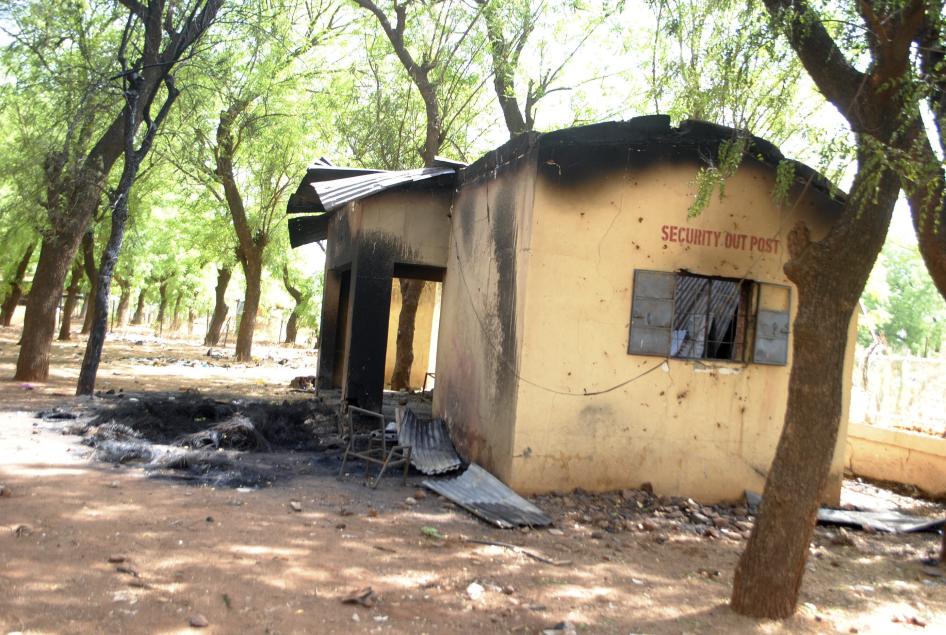 A burned-out building