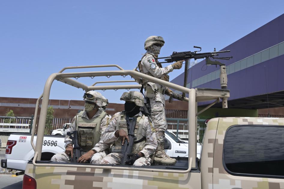 Hundreds of military troops joined Mexico's national guard on patrol following attacks by criminal groups in Tijuana, August 13, 2022.