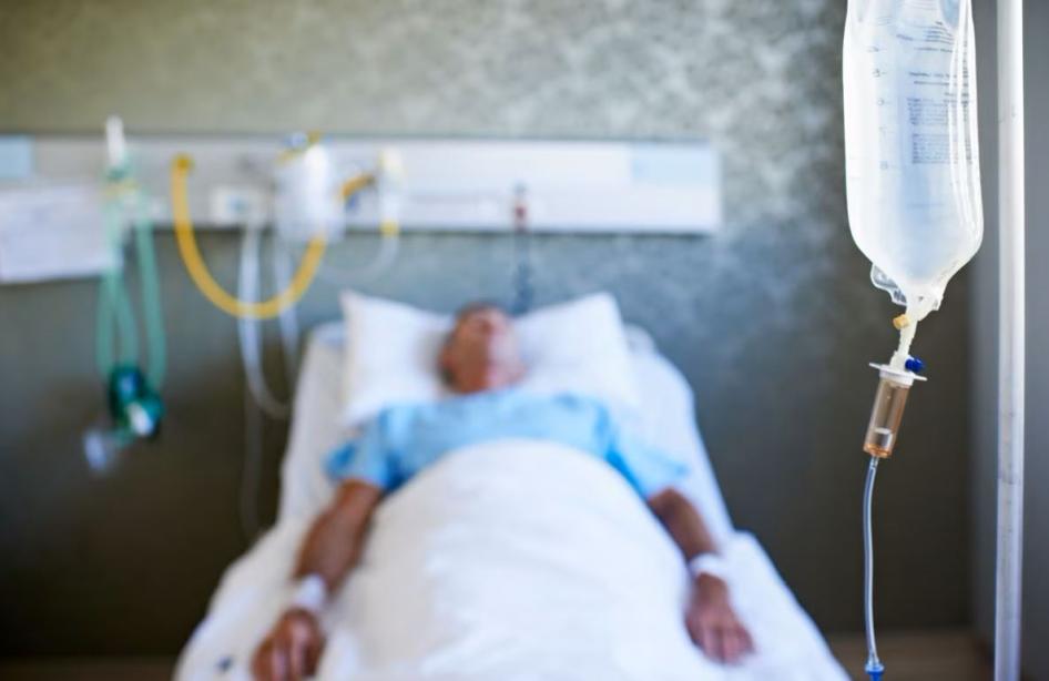 A man is in a coma.