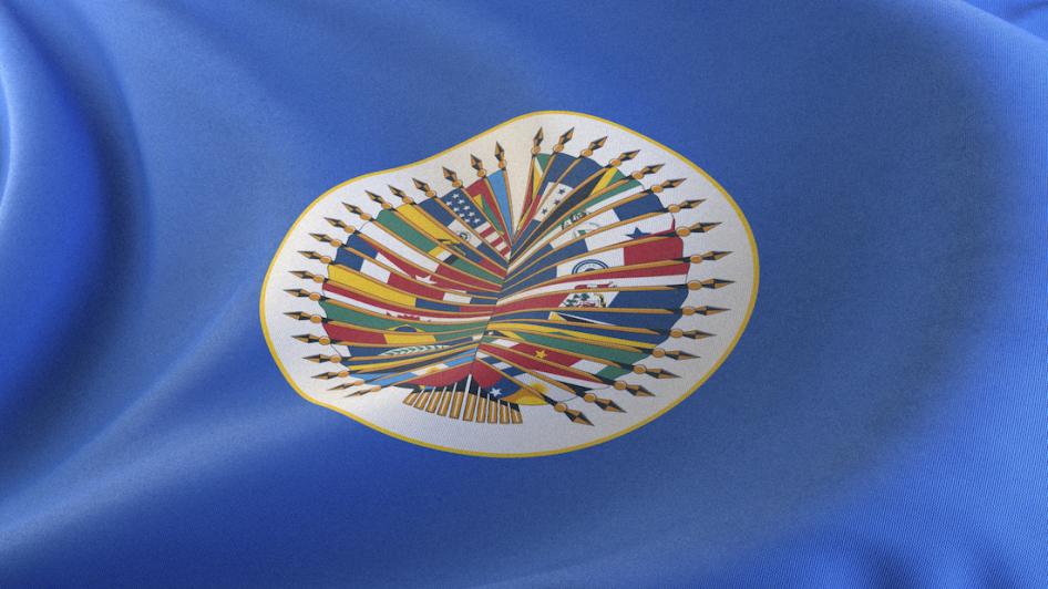 A flag of the Organization of American States (OAS), May 2, 2023. 
