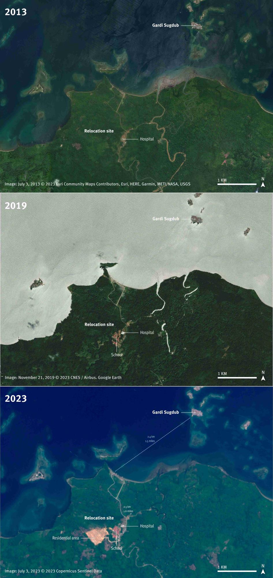 3 satellite graphics of Gardi Sugdub