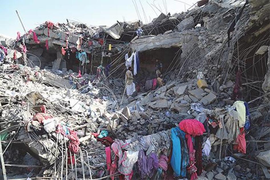 rubble of shops near Religious Endowments Ministry