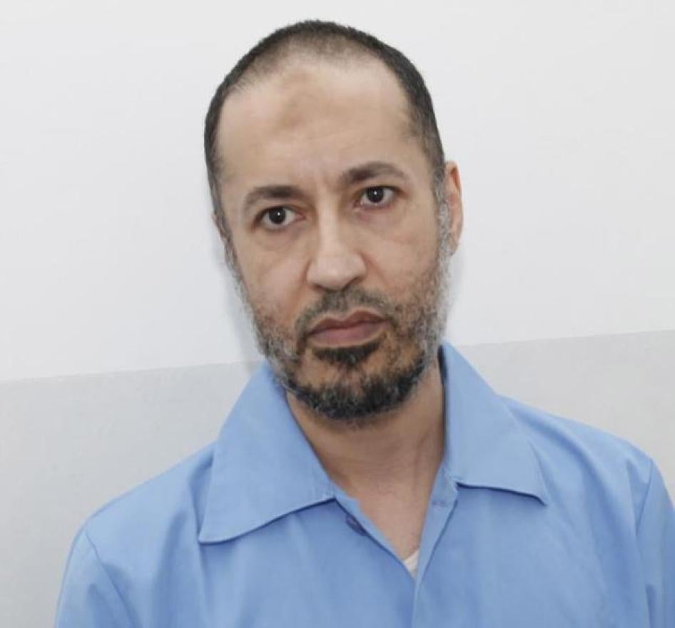 الساعدي القذافي، إبن معمر القذافي، داخل سجن الهضبة في طرابلس، ليبيا يوم 10 أغسطس/آب 2015.
