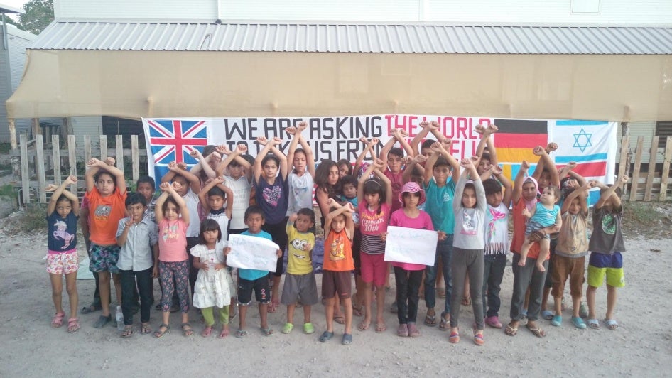 Refugee children held on Nauru protest Australia’s offshore detention, August 2016.