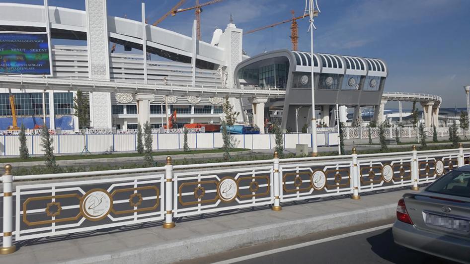 outside the Ashgabat stadium