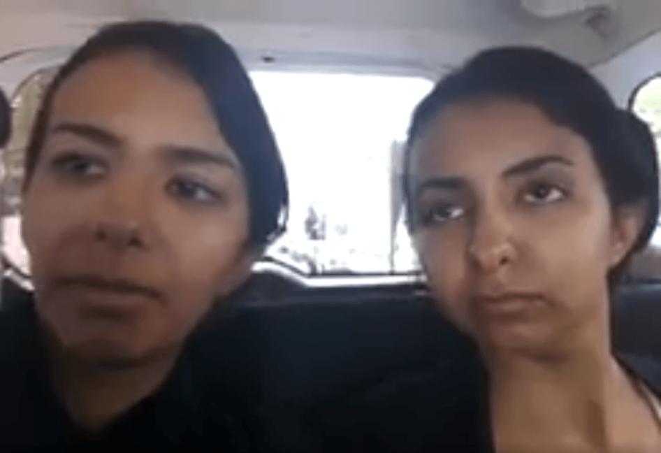 أشواق وأريج حمود، هنا في لقطة من فيديو، فرتا من السعودية في فبراير/شباط إلى تركيا هربا من إساءات أفراد عائلتهن الذكور.  