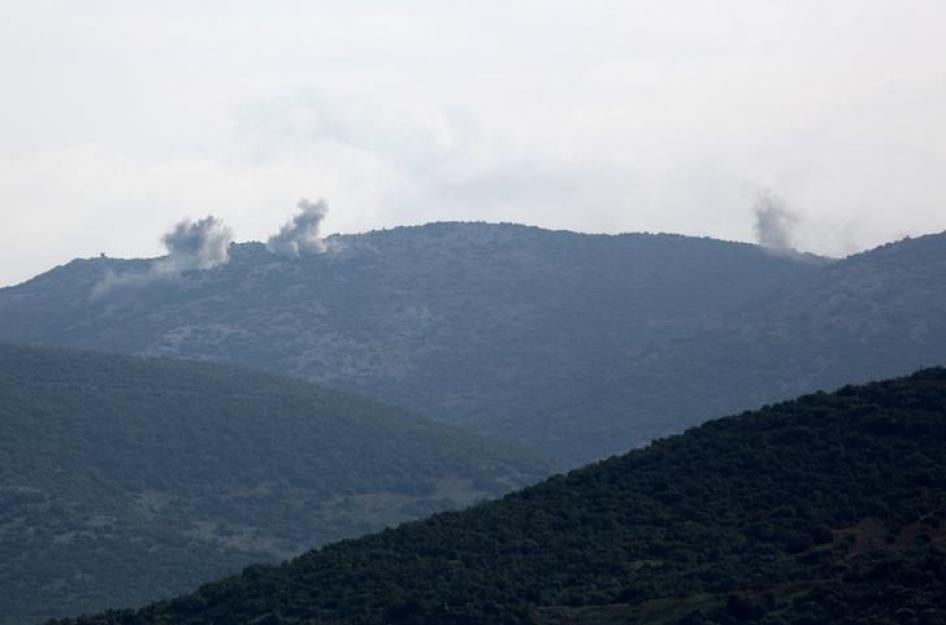 Suriye’de Afrin’in kuzeyindeki kırsal bölgeden dağlardan dumanların yükseldiği görülüyor. 15 Şubat 2018. 