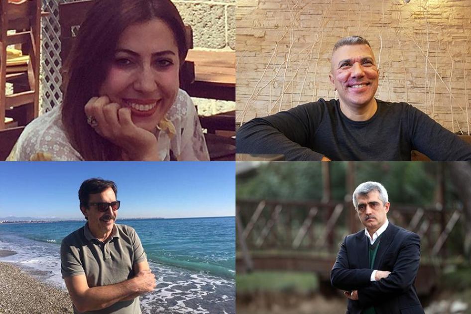 Nurcan Baysal, journalist; Ali Erol, LGBT activist; Ömer Faruk Gergerlioğlu, medical doctor;  Kutay  Meriç, executive member of rights group "Halkevleri" (from upper left corner clockwise)